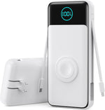 Portable Charger for iPhone with Built-in Cables and Wall Plug,Upgraded 13800mAh Fast Charging USB C Power Bank,4 Outputs Slim Travel Essential Battery Pack for iPhone 17/16/15/14/13,Galaxy,Android