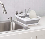 Collapsible dish drying rack for kitchen, RV, and camping use