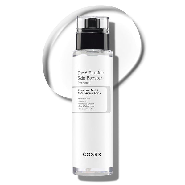 cosrx 6x peptide collagen booster toner serum for all skin types with copper peptides, niacinamide, and hyaluronic acid, 150ml