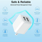 Dual Port USB Wall Charger with 3-Pack