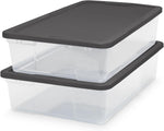 HOMZ 2-Pack Snaplock Storage Bins for Organization and Storage