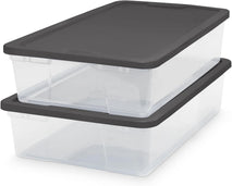 HOMZ 2-Pack Snaplock Storage Bins for Organization and Storage