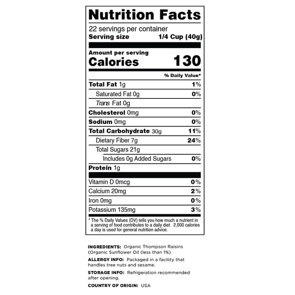 Terrasoul Superfoods Organic Raisins, 2 Lbs, Seedless, No-Sugar Added, No Preservatives