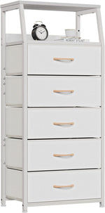 White dresser with 5 drawers for bedroom, hallway, entryway, nursery, closet organizer