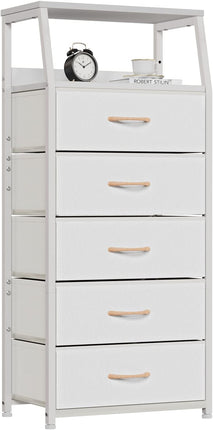 White dresser with 5 drawers for bedroom, hallway, entryway, nursery, closet organizer