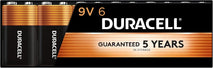 Duracell Coppertop 9V Battery, 6 Count (Pack of 1), Long-lasting All-Purpose Alkaline 9V Batteries for Household and Office Devices