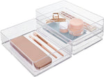 Stackable Clear Plastic Drawer Organizer Set Made in USA