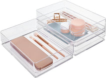 Stackable Clear Plastic Drawer Organizer Set Made in USA