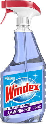Windex ammonia-free glass cleaner spray bottle, crystal rain scent, 23 fl oz