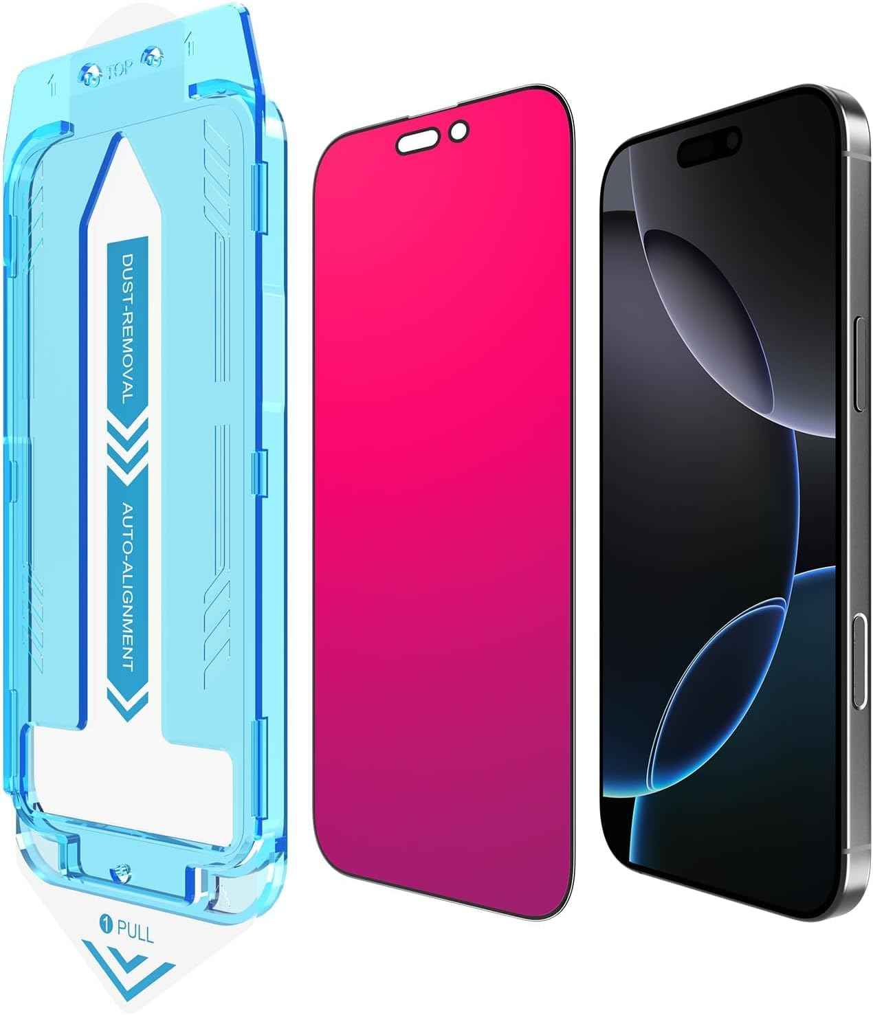 EGKimBa for iPhone 17 Privacy Screen Protector, Gradient Color Tempered Glass, Bubble Free, Easy Installation, Auto Dust-Elimination, Anti Blue Light