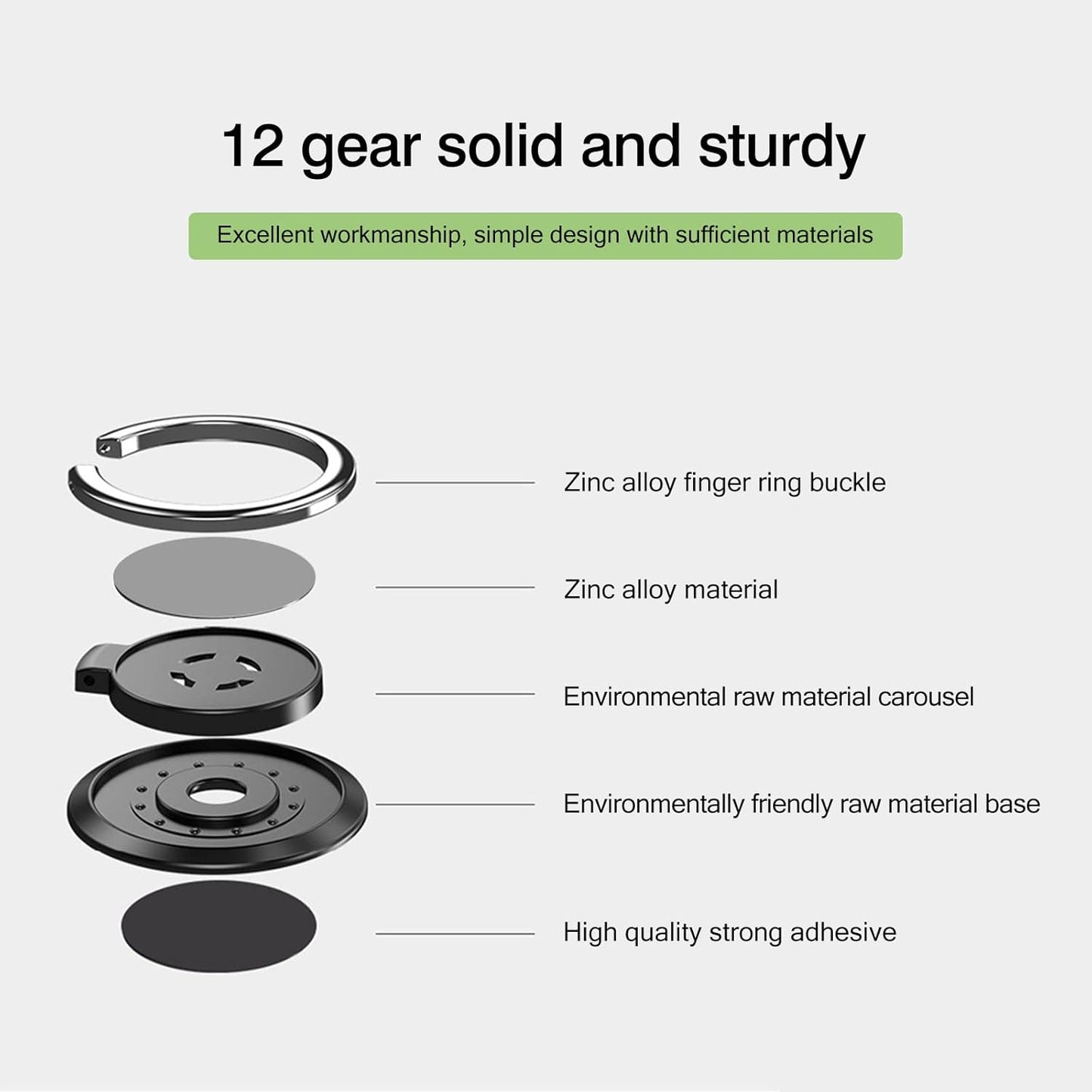 [2 Pack] Round Sparkling Cell Phone Ring Holder Stand,360 Degree Rotation and 180 Degree Adjustable Finger Ring Kickstand with Polished MetalPhone Grip (Deep Blue)