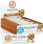 No Cow Vegan Protein Bars, Upgraded Chocolate Chip Cookie Dough, 20g Plant Based Protein, Gluten Free, Dairy Free, Soy Free, Keto Friendly, Low Sugar, High Fiber Snack Bars, Pack of 12