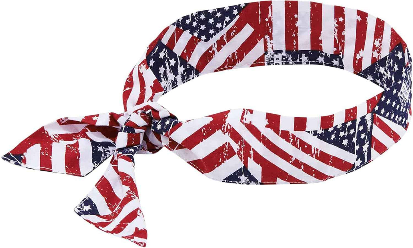 Ergodyne Chill Its 6700 Cooling Bandana, Evaporative Polymer Crystals for Cooling Relief, Tie for Adjustable Fit, Blue