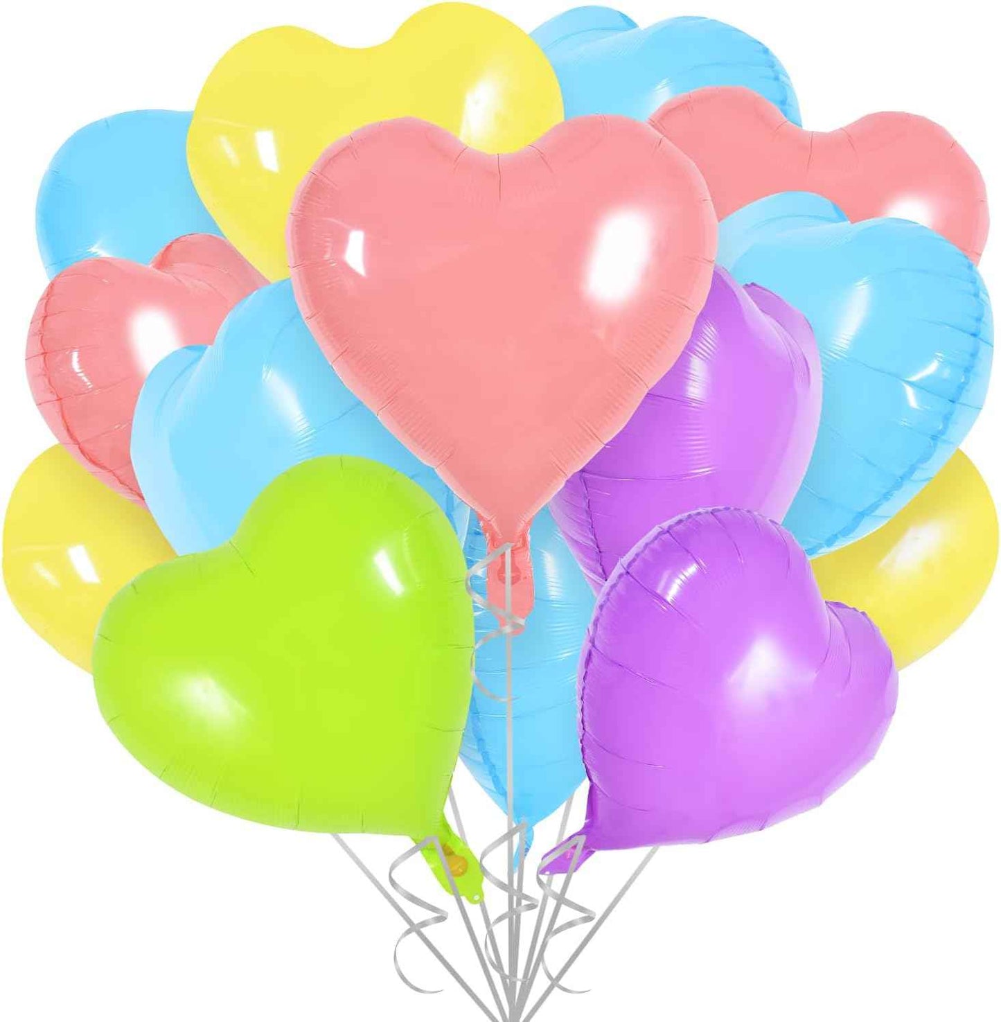 TONIFUL 30Pcs 18 Inch Red Heart Balloons Valentine’s Day Heart Shape Foil Mylar Balloons Decoration for Romantic Valentine's Day Wedding Bridal Shower Anniversary Engagement Party Supplies