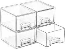 Clear Stackable Storage Drawers for Home Organization