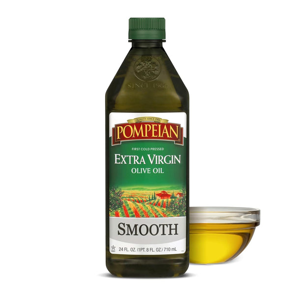 Pompeian Smooth Extra Virgin Olive Oil - 68 Fl Oz - First Cold Pressed for Cooking and Baking