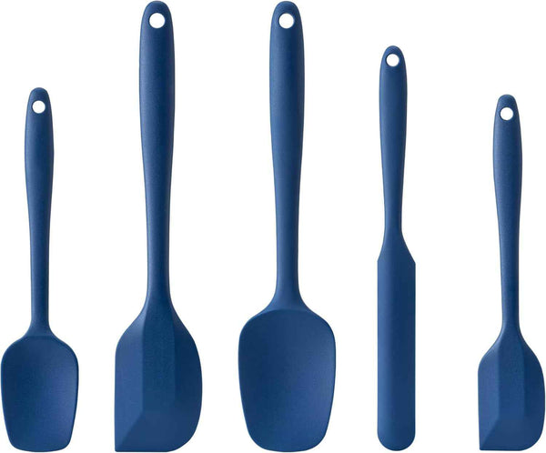 Silicone Spatula Set, 5 Piece Food Grade Rubber Spatulas for Baking, Cooking, and Mixing High Heat Resistant Non Stick Dishwasher Safe BPA-Free (Multicolor)