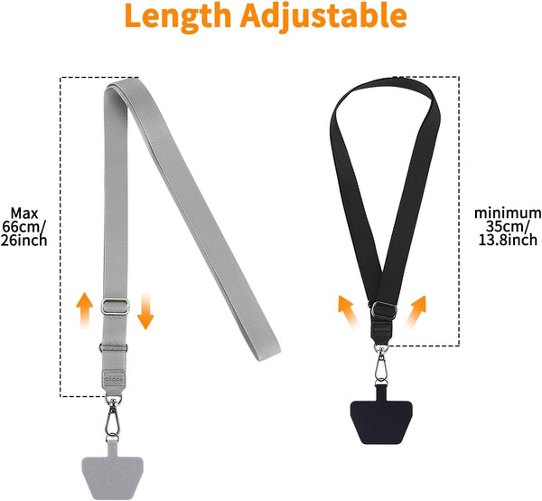 Phone Lanyard 2 Pack with Adjustable Neck Strap and Phone Patches for Smartphones