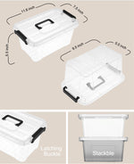 Clear plastic storage bins with lids for home office pantry organization
