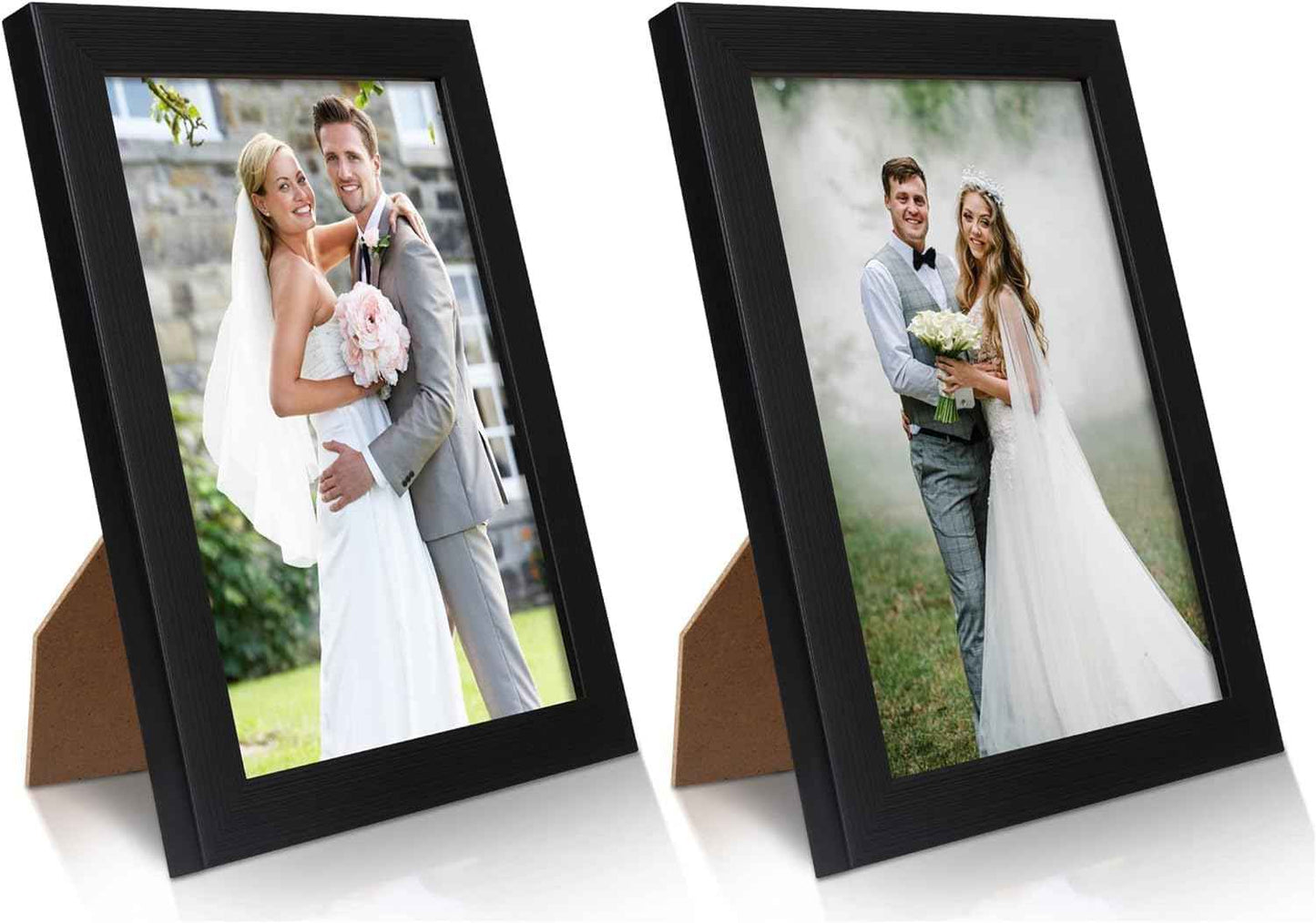 PECULA 2 Pack 5x7 Picture Frame, Black Picture Frame for Wall and Tabletop Display, Resistant Plastic Clear Plexiglass for Vertical or Horizontal Display