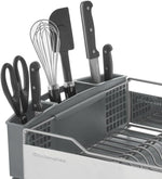KitchenAid Large Capacity Full Size Dish Rack with Angled Drain Board and Removable Flatware Caddy