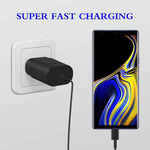 Type C Charger 2-Pack 25W Type C Fast Charging Block with 6ft USB C Charger Cable Compatible with Galaxy S25 S24 S23 S22 S21+/Phone 17/16/16 Pro Max/15/15 Pro Max/15 Plus-Black