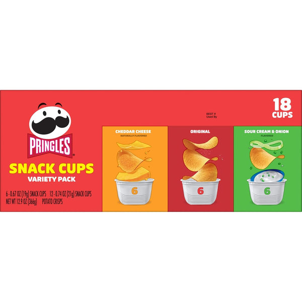 Pringles Potato Crisps Chips Variety Pack Snack Cups 12.9oz Box