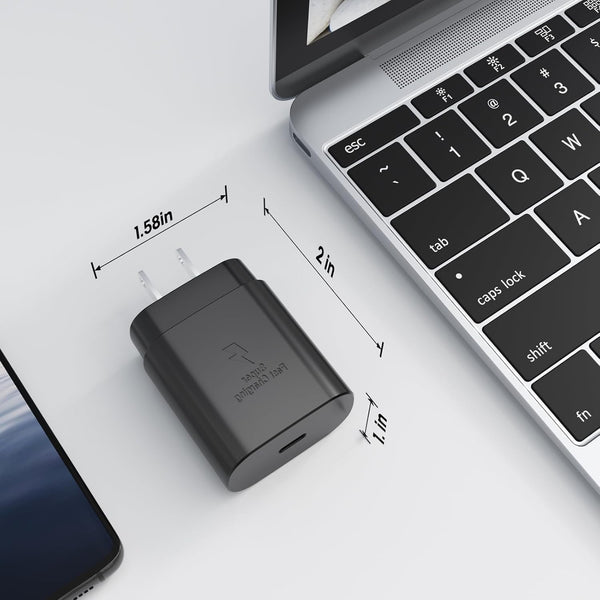 3-Pack 25W Type C Super Fast Charging Block with USB C Charger Cable