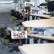 Suptig Phone Holder Desk Gooseneck Mount, Cell Phone Clamp Clip for Pole, Mount Stand, Compatible for iPhone 17 iPhone 16 Plus 15 Pro 14 Plus Xs Max XR X 8 7 6 6s Plus and Other 4-7'' Device