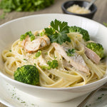 Amazon Kitchen, Chicken Fettuccine Alfredo With Broccoli, Single Serve Meal, 12 Oz
