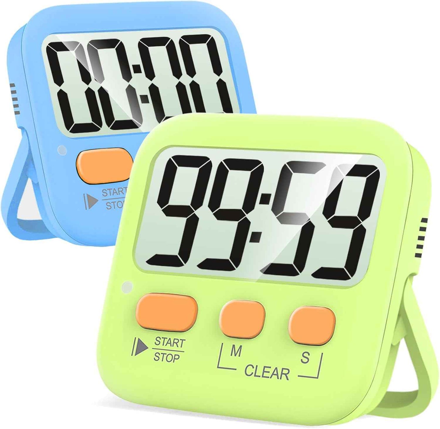 Antonki 2 Pack Digital Timer for Kids, Magnetic Countdown Kitchen Timers for Cooking, Egg, Classroom, Teacher, Exercise, Study, Oven - Battery Included