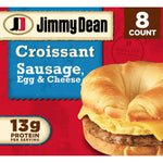 Jimmy Dean Sausage, Egg and Cheese Croissant Breakfast Sandwich, 8 Count Frozen Package