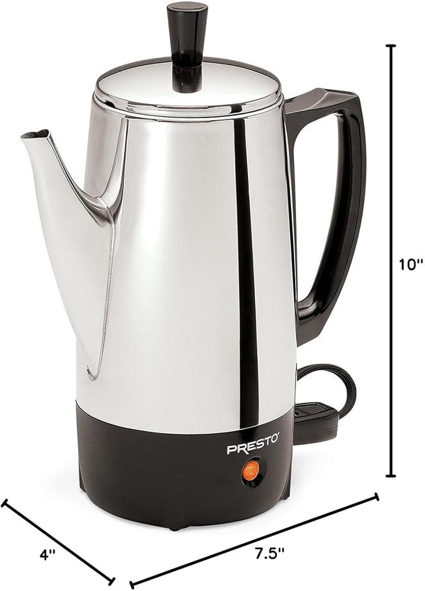 Presto 6-Cup Stainless-Steel Coffee Percolator for Small Households