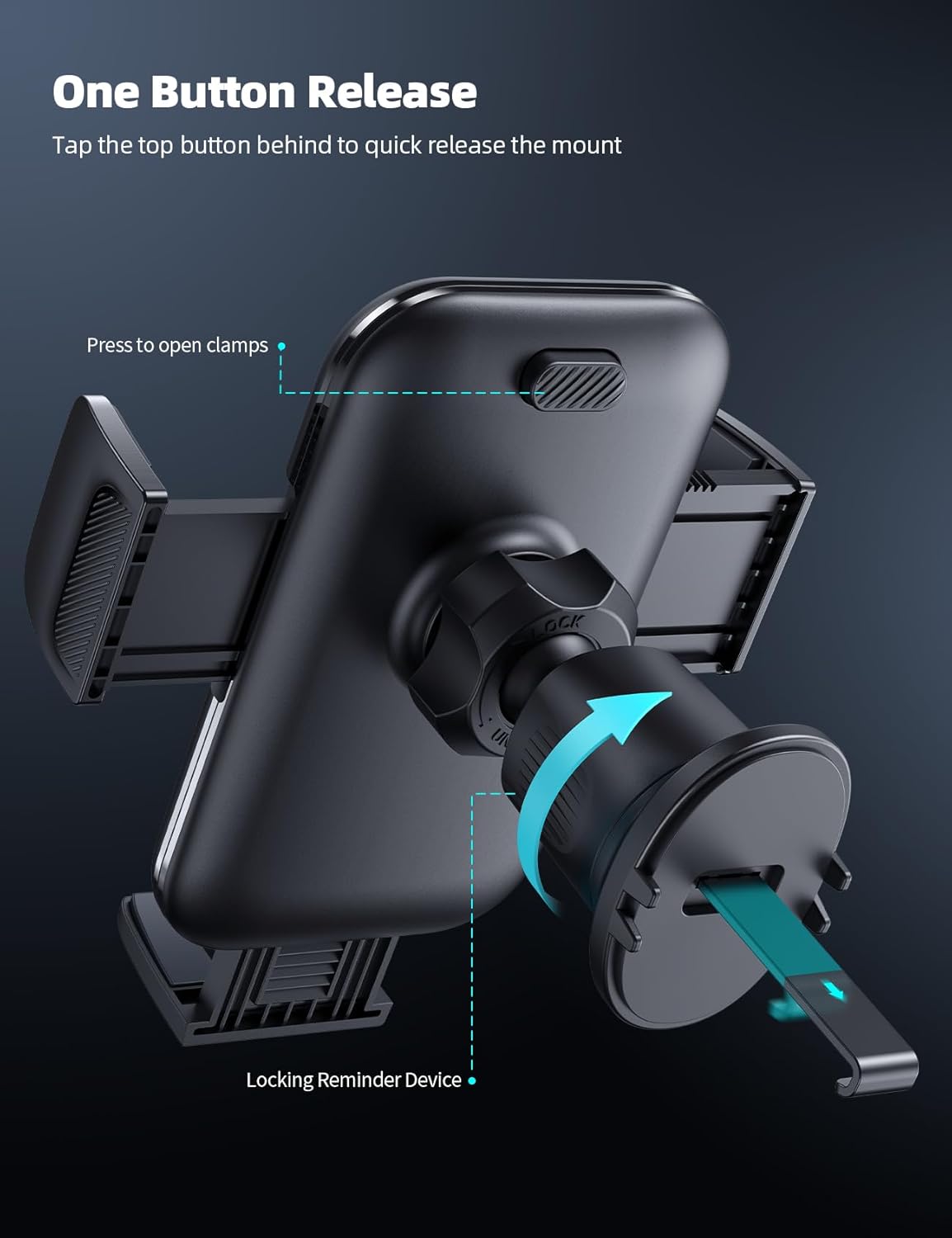 Lamicall 2025 Wider Clamp & Metal Hook Car Phone Holder Vent [Thick Cases Friendly] Phone Holders for Your Car Mount Automobile Hands Free Cradle Air Vent for iPhone 17 16 15 14 13 Pro Max Smartphone