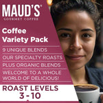Maud's Original Coffee Pods Variety Pack, 80-count, 9 Assorted Roasts, Compatible with Keurig K Cups Maker