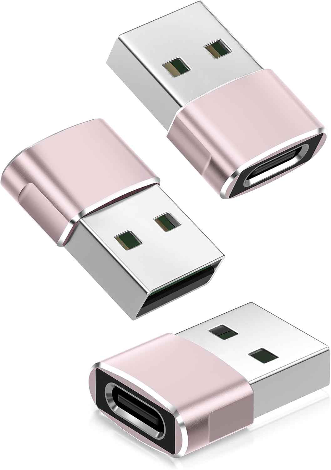 Basesailor USB to USB C Adapter,USBC Female to USB A Male Adapter,Type C Converter Charger for iPhone 17 Pro Max,16 15,Apple Watch iWatch S11 S10 SE,AirPods 3,iPad mini Air,Samsung Galaxy S25,Gray