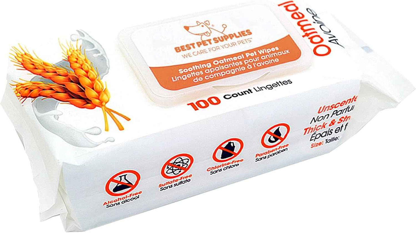 Best Pet Supplies Pet Wipes for Dogs - Dog Wipes Cleaning Deodorizing, for Coats, Ears, Paws - Hydrating, Aloe Vera