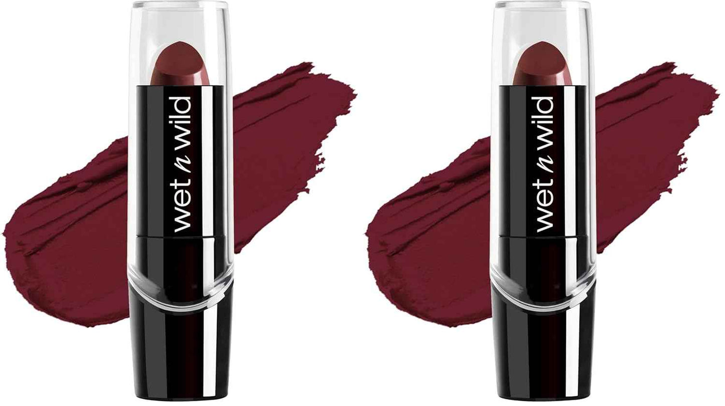 wet n wild Silk Finish Lipstick, Hydrating Rich Buildable Lip Color, Formulated with Vitamins A,E, & Macadamia for Ultimate Hydration, Cruelty-Free & Vegan - Cherry Frost