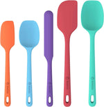 5 Pieces Silicone Spatula Set, Food Grade Rubber Spatula, Upgrade Strong Handle with Ergonomic Grip, Heat Resistant Up to 600°F for Nonstick Cookware, Cooking