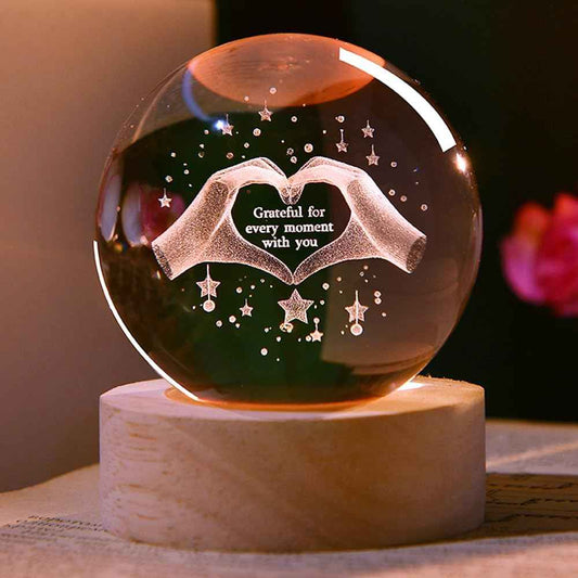 3D Couple Crystal Ball Love Gifts for Her Valentine's Gifts for Women 60mm Glass Romantic Gift for Wife Globe Decor Love Gifts Anniversary Christmas Birthday Gifts