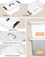 Clear plastic storage bins with lids for home office pantry organization