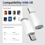4-pack lightning to usb c adapter for iphone 15/16/17 pro/max, fast charging & data transfer, not for audio/otg