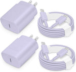 25W USB-C Fast Charger Block with C-to-C Cable for Galaxy S24/S23/S22, Pixel 8/7, iPhone 17/16/15
