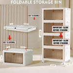 4 Tier Plastic Storage Bins with Lid for Living Room Office Dorm