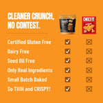 Every Body Eat Gluten Free Crackers, Cheese-Less – Healthy Snacks, Vegan Cheddar Style Crackers, Dairy Free, Seed Oil Free Snack Crackers (Pack of 2), 4 oz Bags