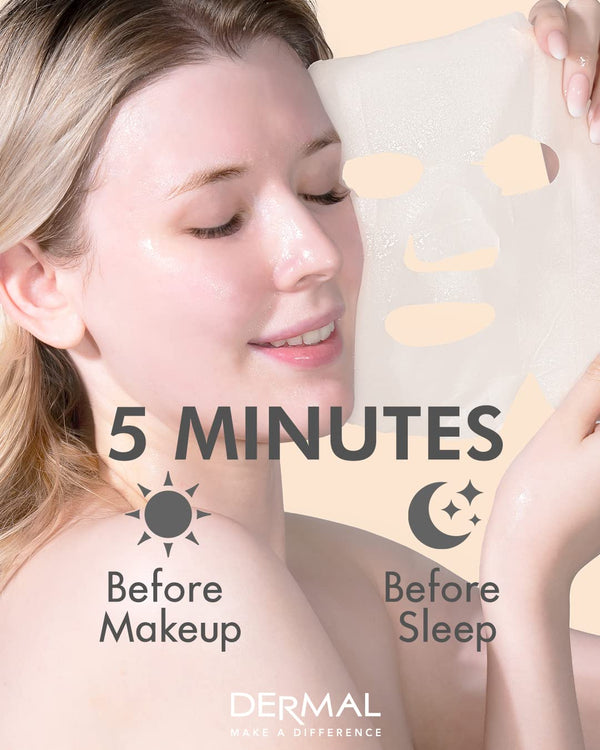 dermal korean collagen face mask 24 combo pack hydrating soothing sheet mask for dry sensitive skin