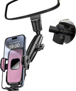 Phone Holders for Your Car, Rear View Mirror Phone Holder, 360° Rotating Car Phone Holder Mount Compatible with All 4"-7" iPhone and Android Cell Phones