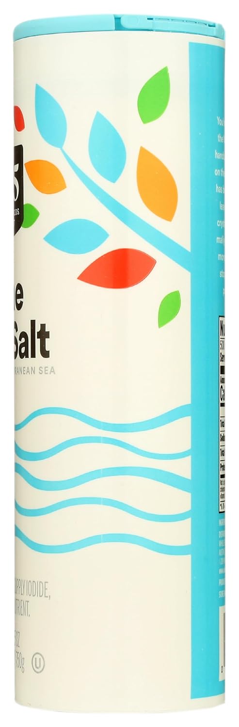 Fine and Flaky Whole Foods Market Sea Salt, 26.5 oz, Kosher Certified, Non-GMO