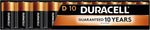 Duracell Coppertop D Batteries, 4 Count (1 Pack), D Battery with Long-lasting Power, All-Purpose Alkaline Battery for Household and Office Devices