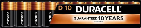 Duracell Coppertop D Batteries, 4 Count (1 Pack), D Battery with Long-lasting Power, All-Purpose Alkaline Battery for Household and Office Devices